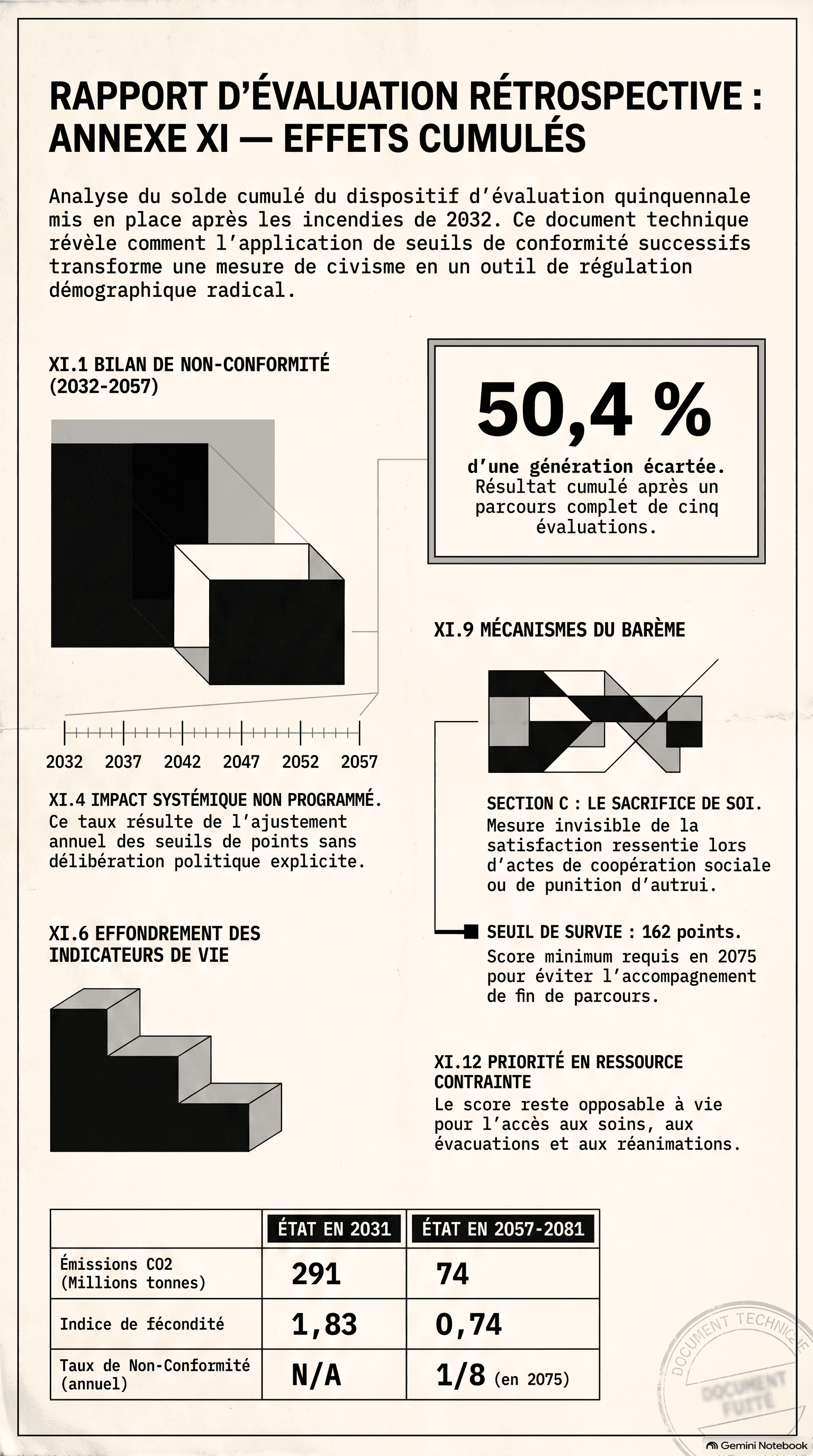 Rapport d'évaluation rétrospective — Annexe XI : effets cumulés